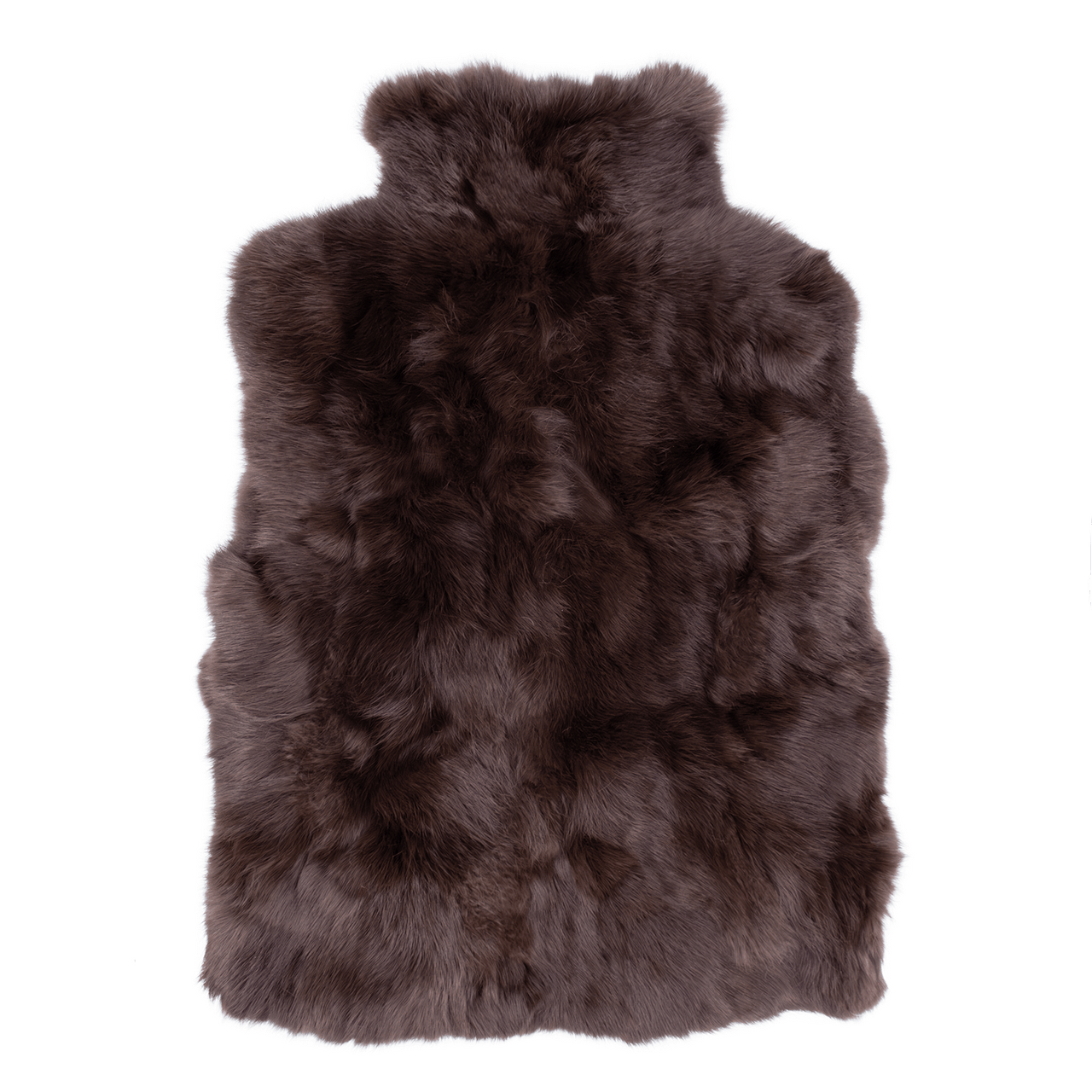 Back of brown rabbit fur vest