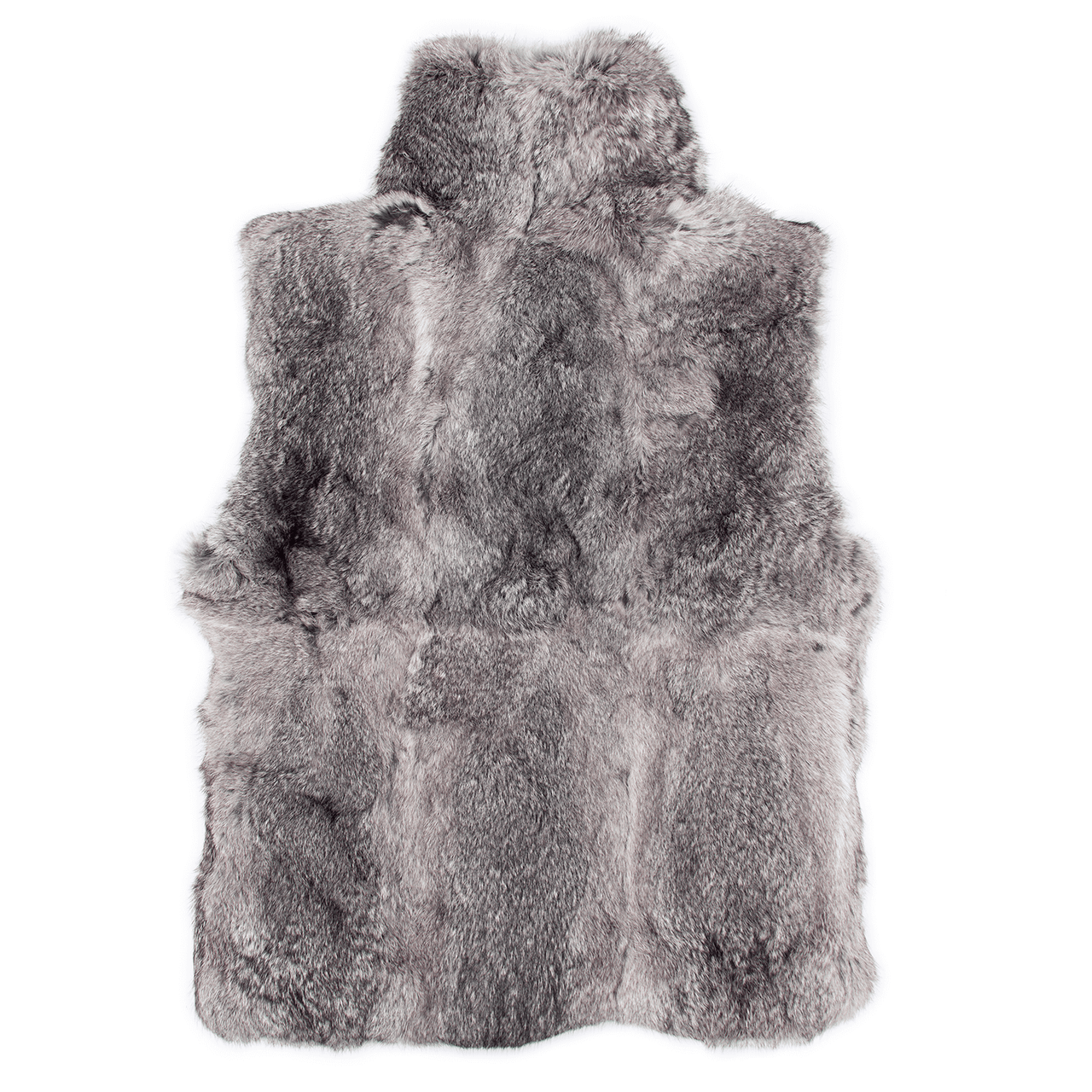 Back of a gray rabbit fur vest