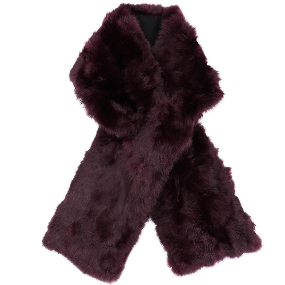Long Hair Rabbit Fur Oversized Pull-Through wine