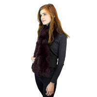 Long Hair Rabbit Fur Oversized Pull-Through wine