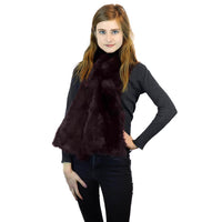 Long Hair Rabbit Fur Oversized Pull-Through wine