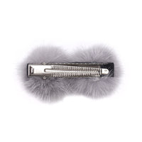 Grey Mink Bling Barrette