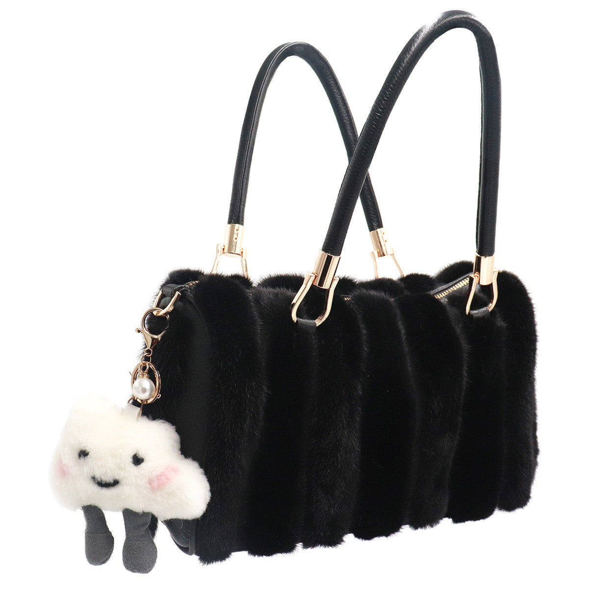 Shearling Cloud Keychain 