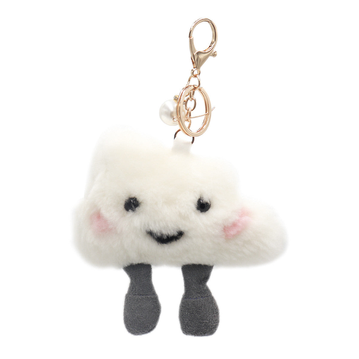 Shearling Cloud Keychain 