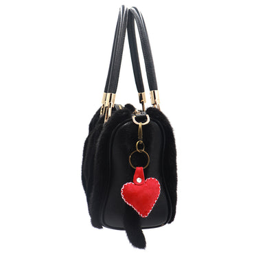 Shearling Heart Keychain