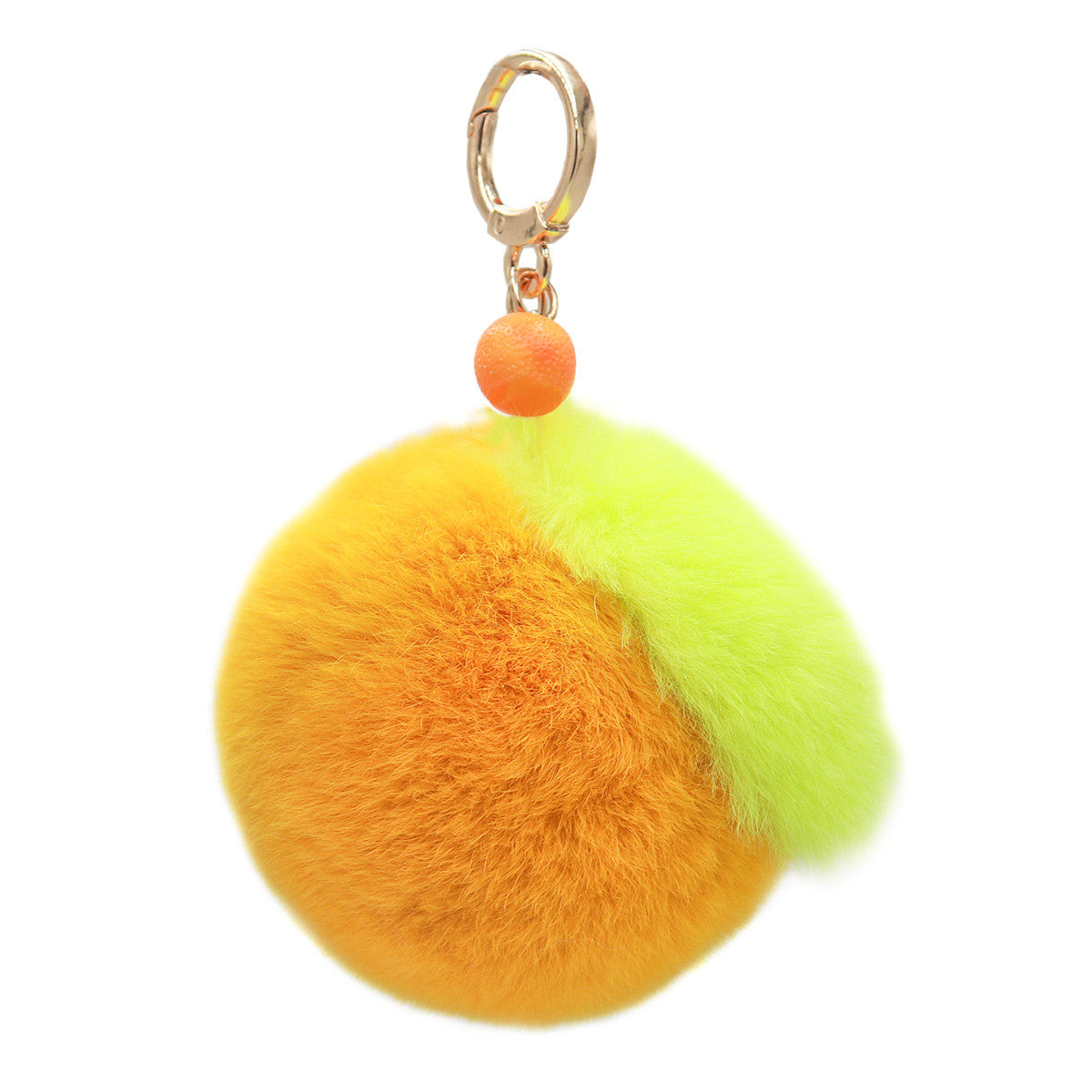 Rex Rabbit Fur Orange Keychain