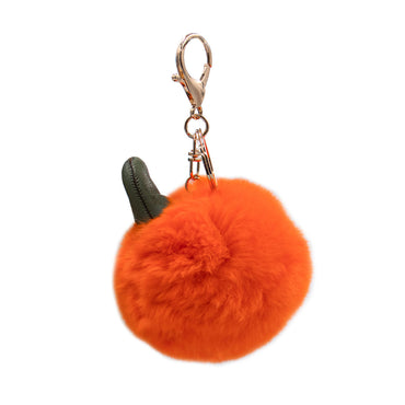 Rex Rabbit Fur Pumpkin Keychain 