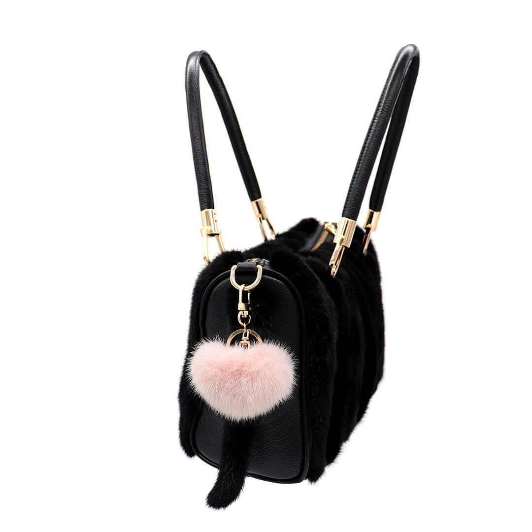 Mink Fur Heart Keychain