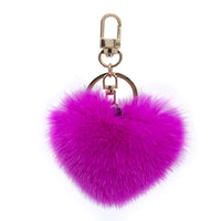 Mink Fur Heart Keychain