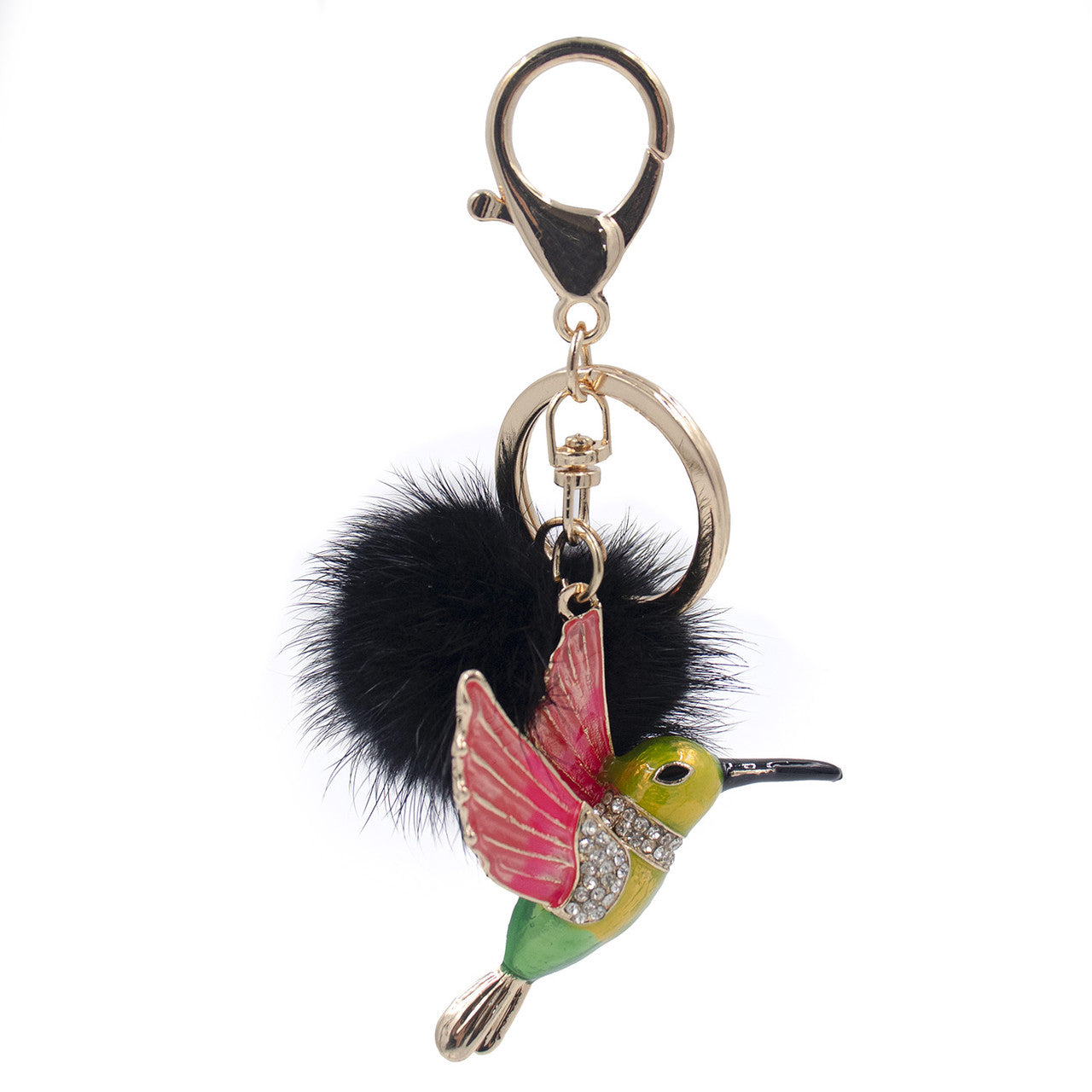 Mink Fur Hummingbird Keychain