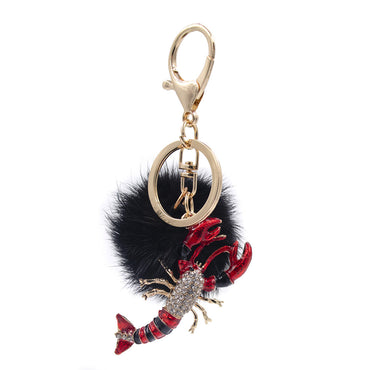 Mink Fur Lobster Keychain