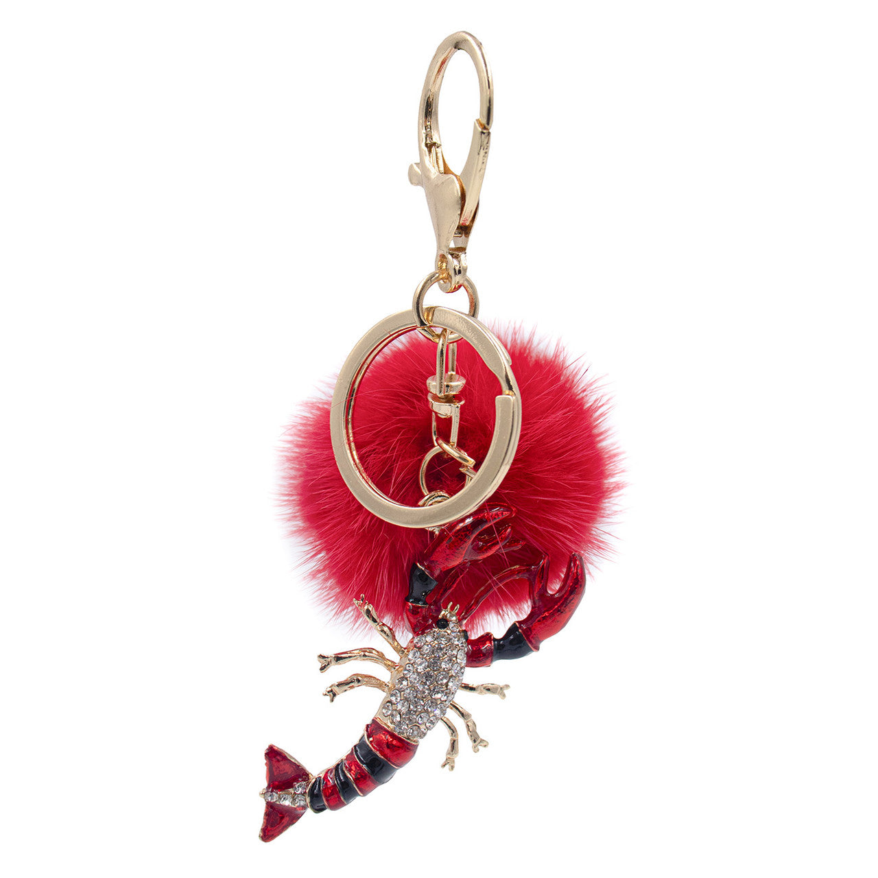 Mink Fur Lobster Keychain