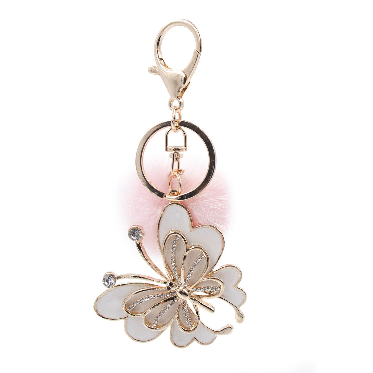 Mink Fur Butterfly Keychain