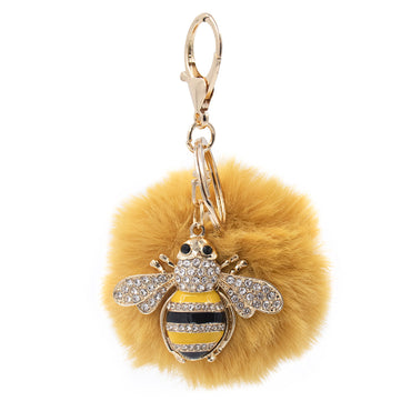 Faux Fur Bumblebee Keychain