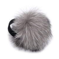 Fox Fur Earmuff with Velvet Band Blue Frost
