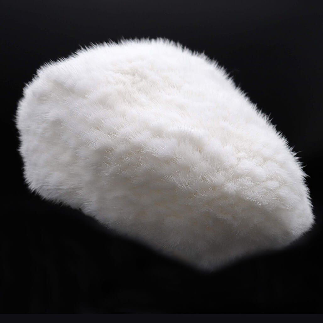 White Mink Spiral Knit beret