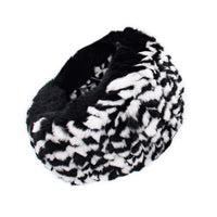 Black and white real fur headband
