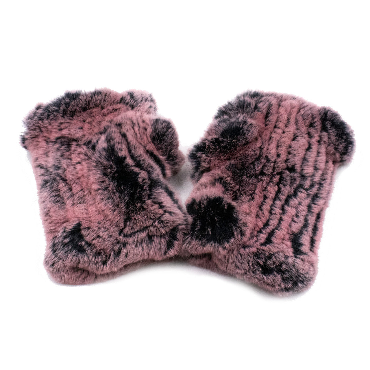 Limited Run Pink Frost Rex Rabbit Fur Texting Mittens