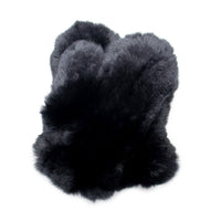 Black Rex Rabbit Fur Knit Mittens