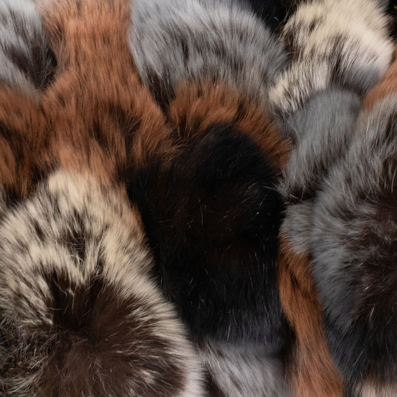 Brown Multi Rex Rabbit Fur Fingerless Gloves