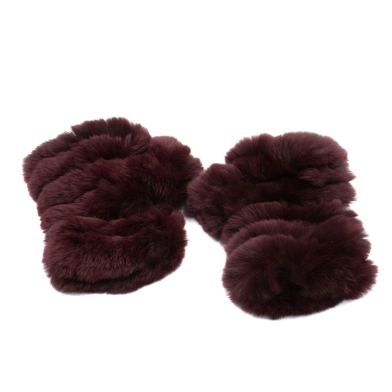 Limited Run Wine Rex Rabbit Fur Fingerless Gloves