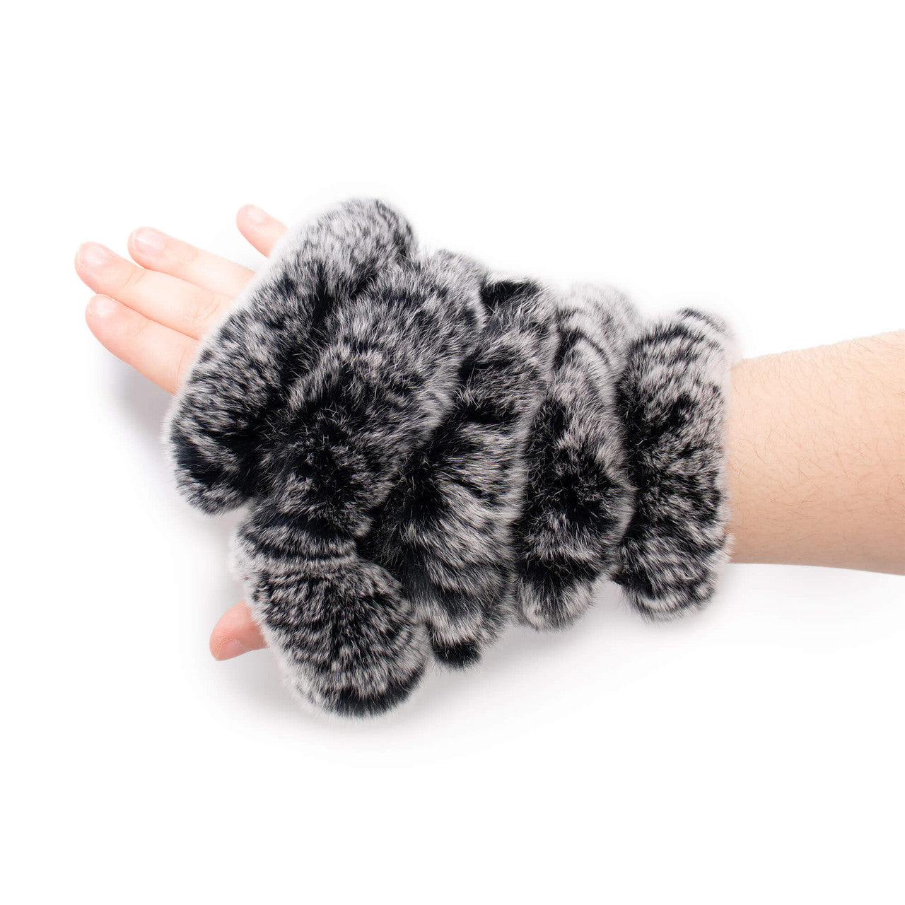 Rex Rabbit Fur Fingerless Gloves