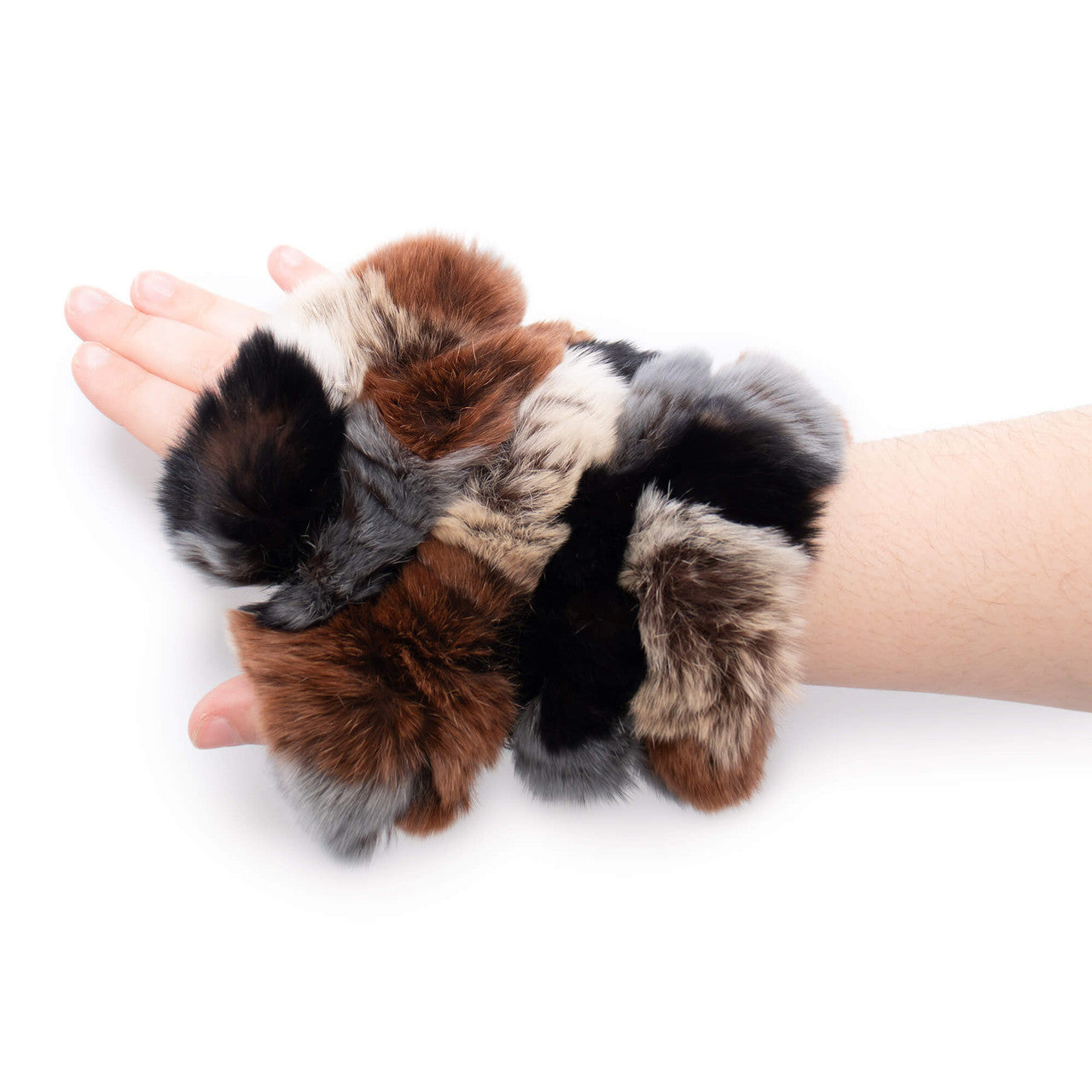 Rex Rabbit Fur Fingerless Gloves