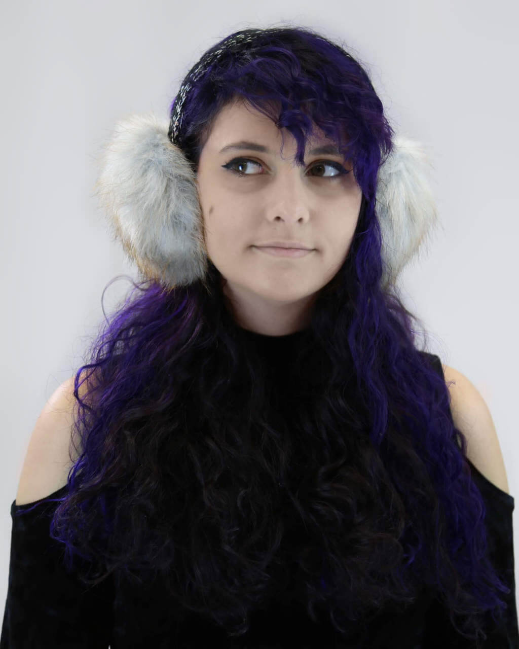 Faux Fox Fur Earmuffs with Bling Band