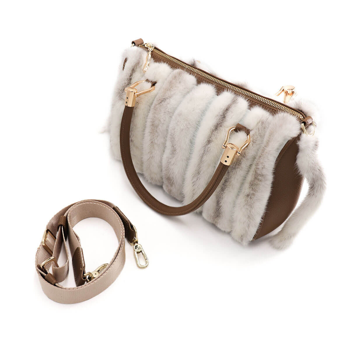 Mink Fur Handbag with Tails