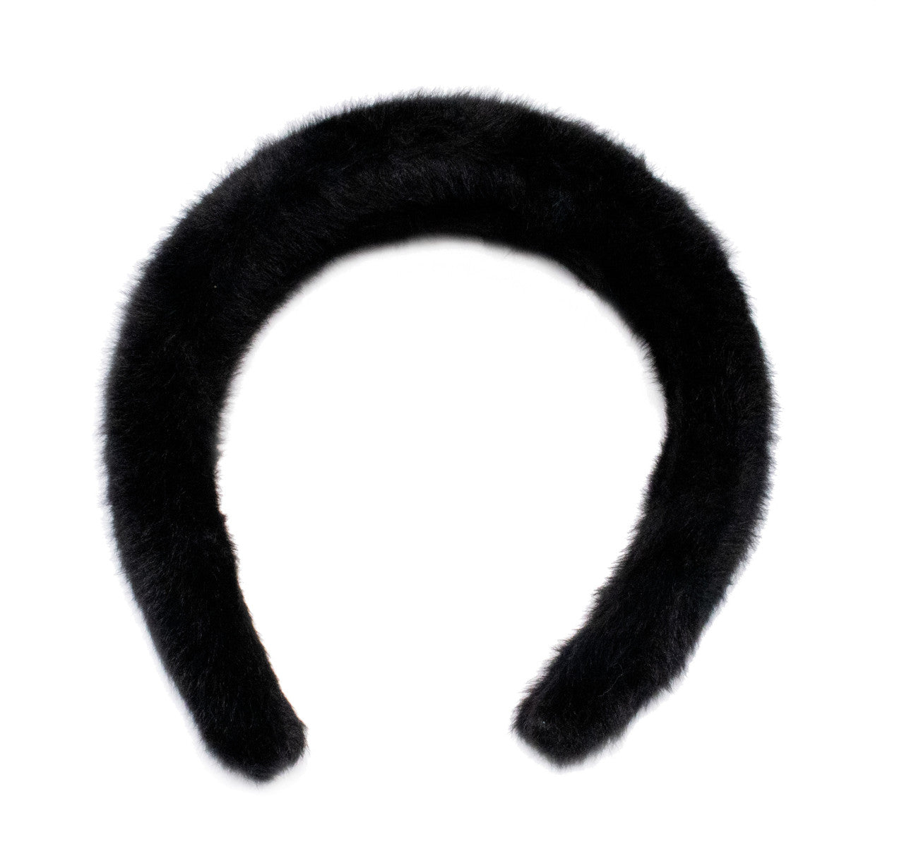 Faux Mink Fur Hairband Black