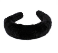 Faux Mink Fur Hairband Black