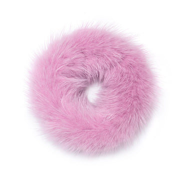 Light purple mink fur scrunchie