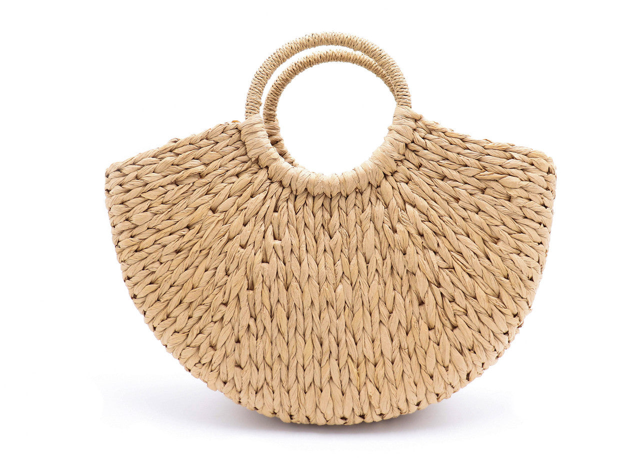 Paper Straw Bag with Round Handle