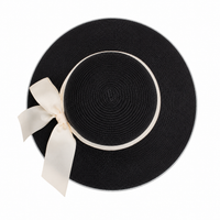 Straw Hepburn Hat with Ribbon