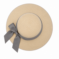 Straw Hepburn Hat with Ribbon