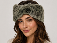 Rex Rabbit Fur Headband with Knot