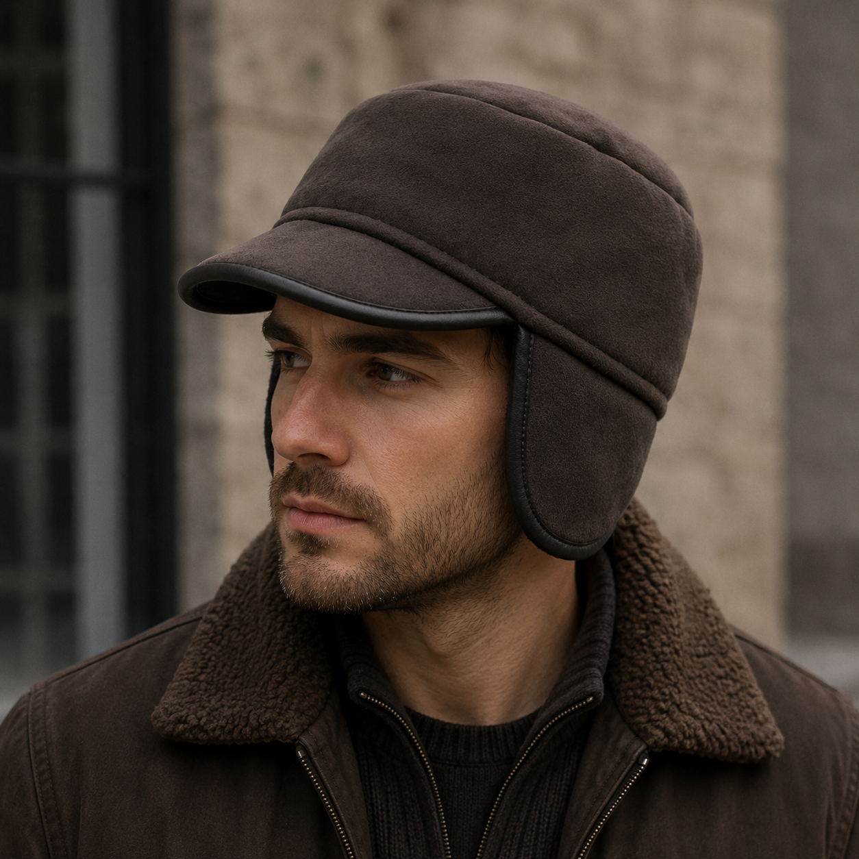 Faux Shearling Cabbie Hat