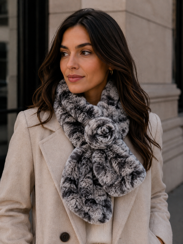 Rex Rabbit Fur Ruffle Pull-Through