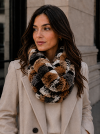 Rex Rabbit Fur Double Loop Infinity Scarf