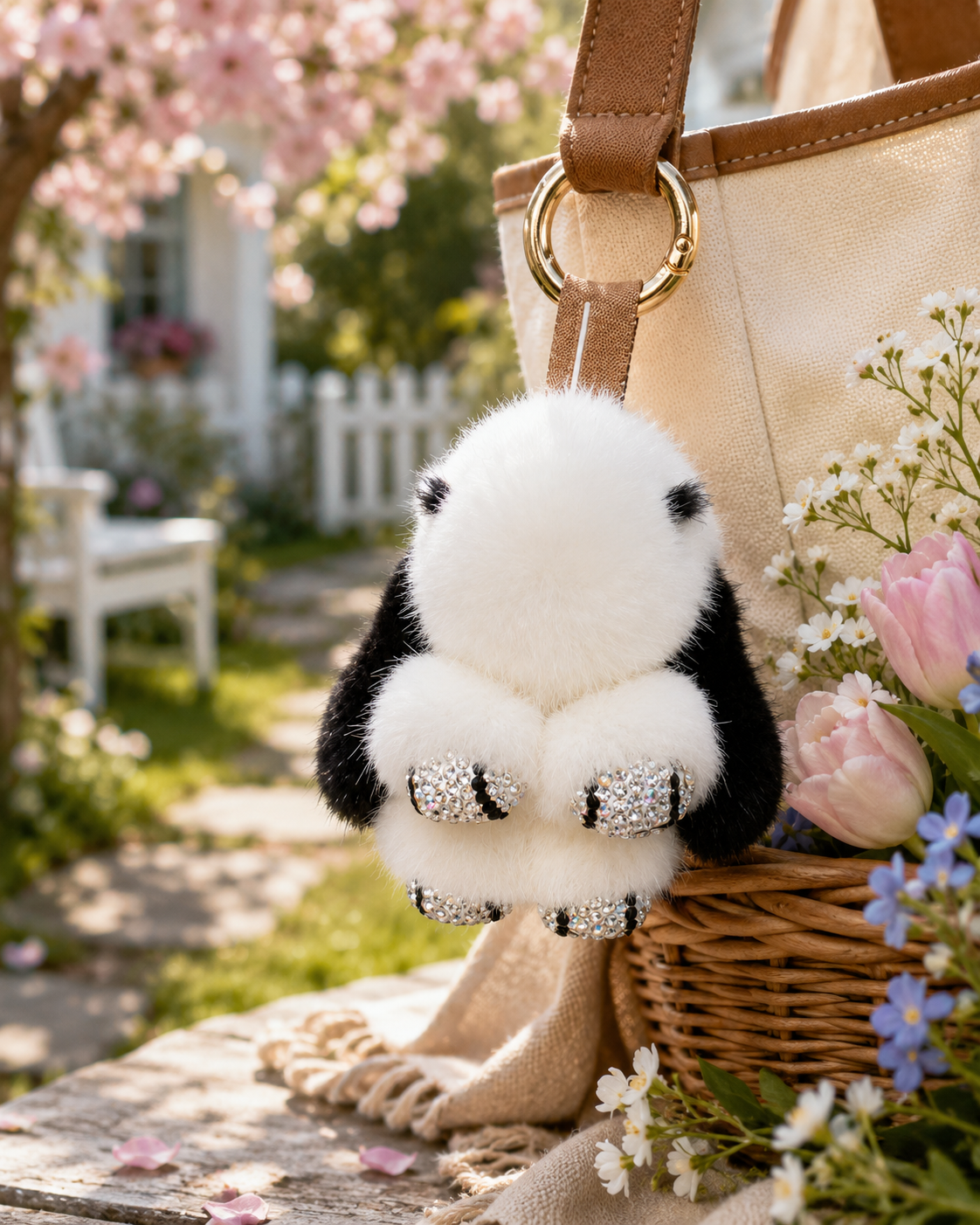 Mink Fur Rabbit-Shaped Keychain