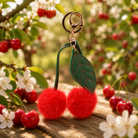 Mink Fur Cherry Keychain