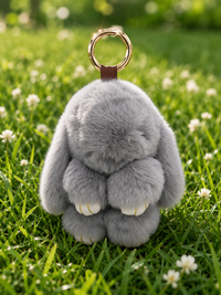 Rex Rabbit Fur Bunny Keychain