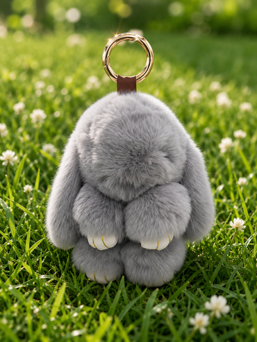 Rex Rabbit Fur Bunny Keychain