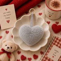 Rex Rabbit Heart Keychain With Pleather Strap