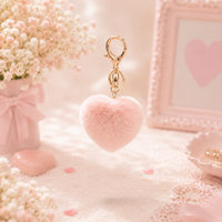 Mink Fur Heart Keychain