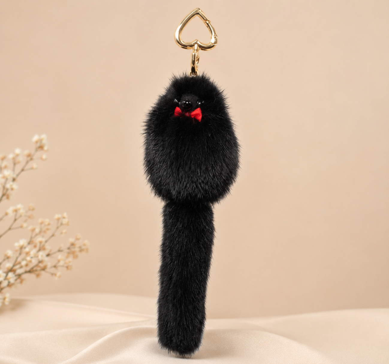 Mink Fur Fox-Shaped Keychain