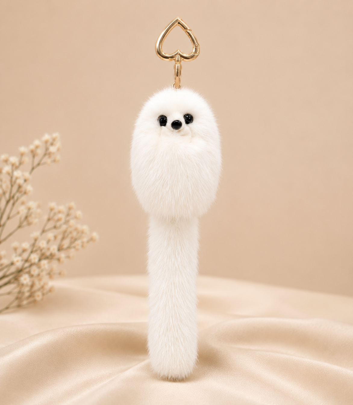 Mink Fur Fox-Shaped Keychain