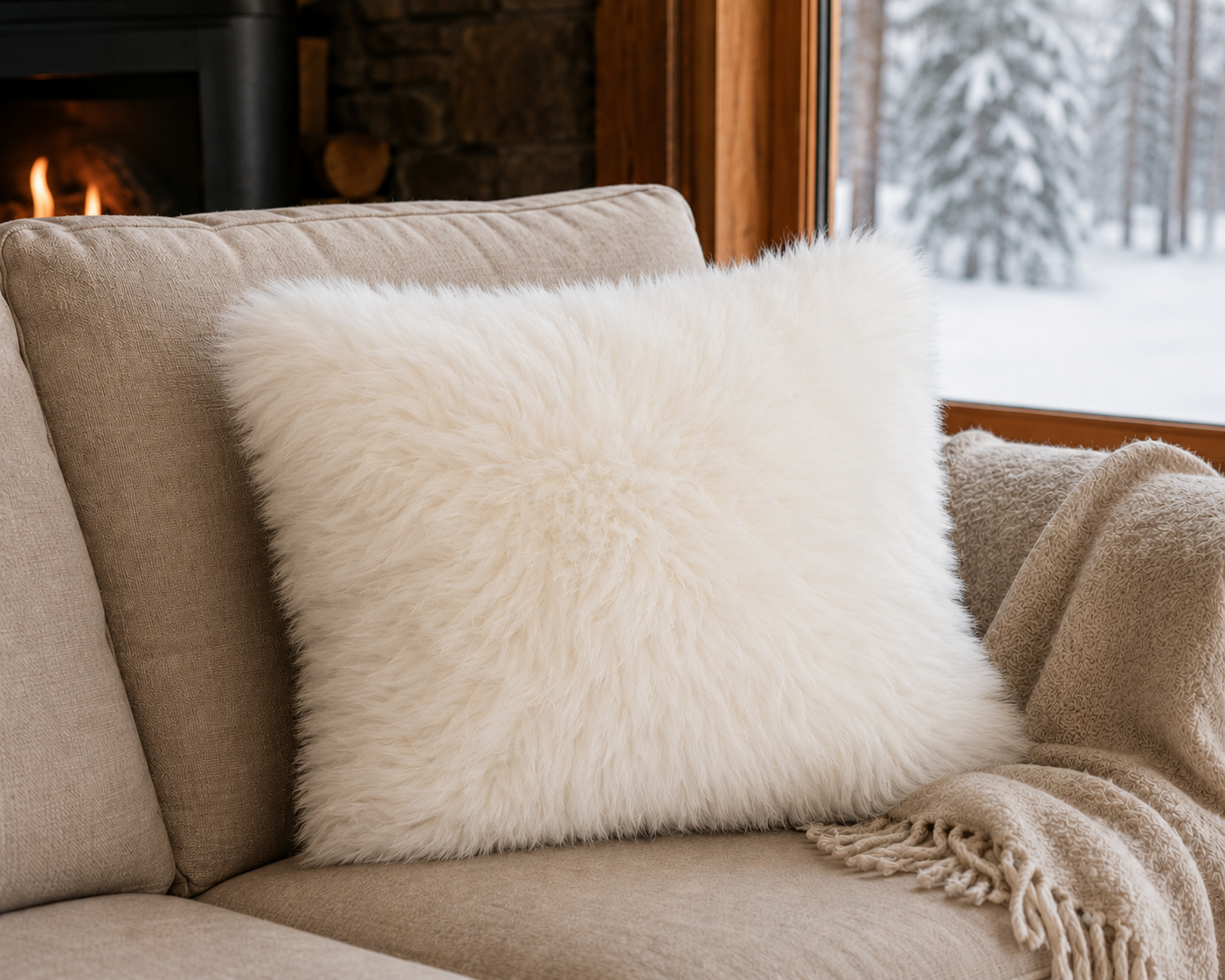 Shearling Sheepskin Pillow