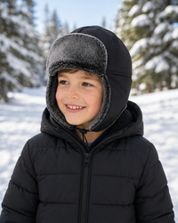 Kids Faux Rex Fur Trooper with Nylon Crown