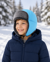 Kids Faux Rex Fur Trooper with Nylon Crown